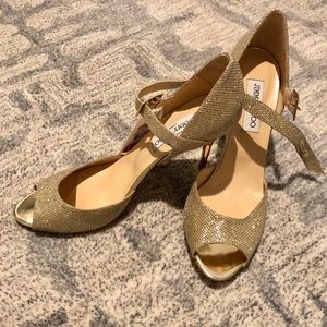 [Jimmy Choo] Brand New Gold Heels